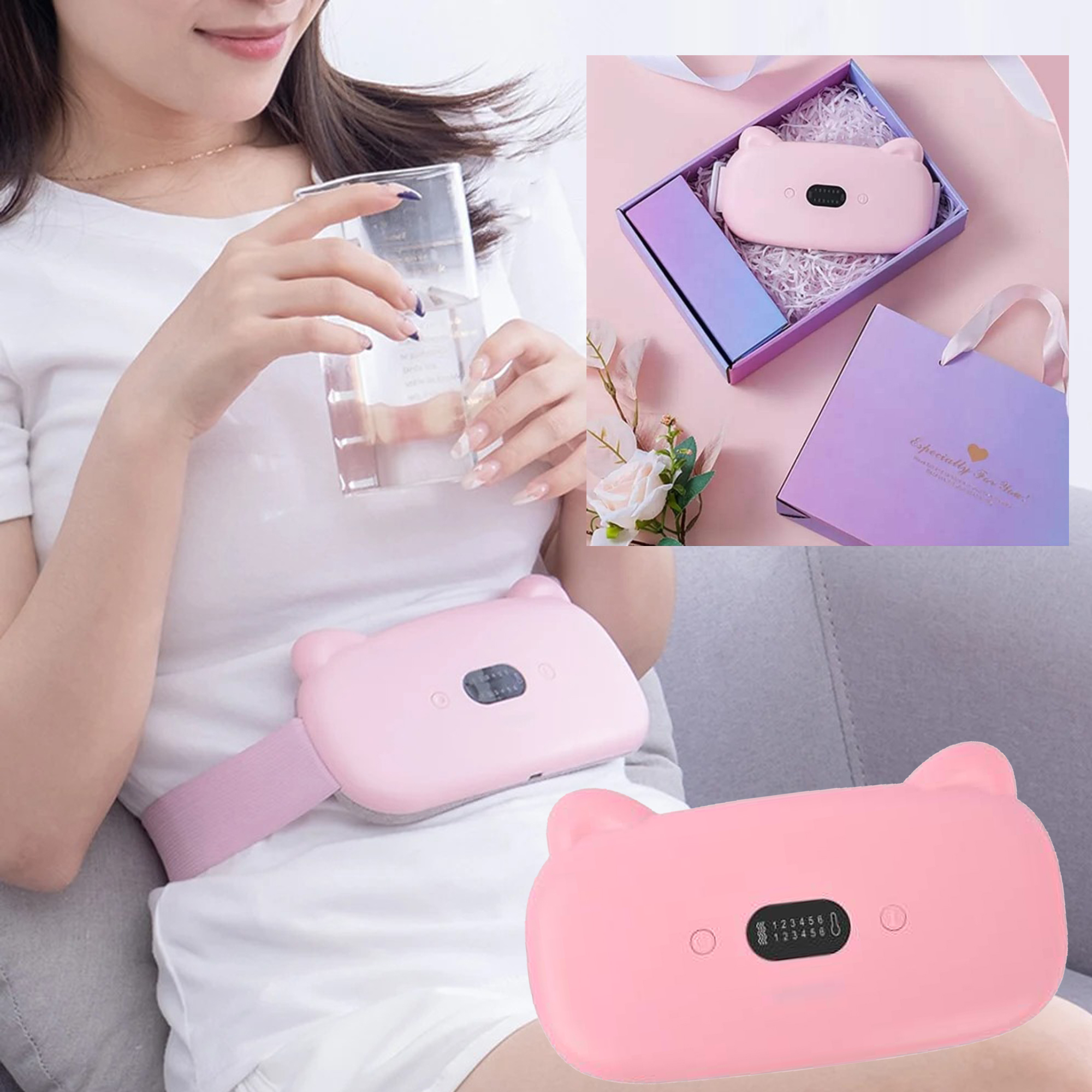 Menstrual Heating Pad: 3 Heat Levels, 3 Vibration Massage Modes, Period Pain Relief for Women and Girls