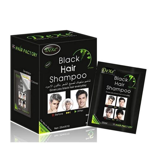 Dexe Black Hair Color Shampoo 25ml Pack of 10