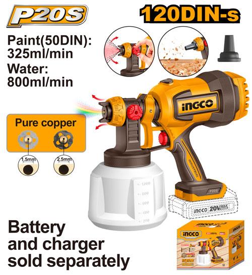 Ingco Brand 20V Lithium-Ion Cordless Spray Machine (Note Battery Not Included)