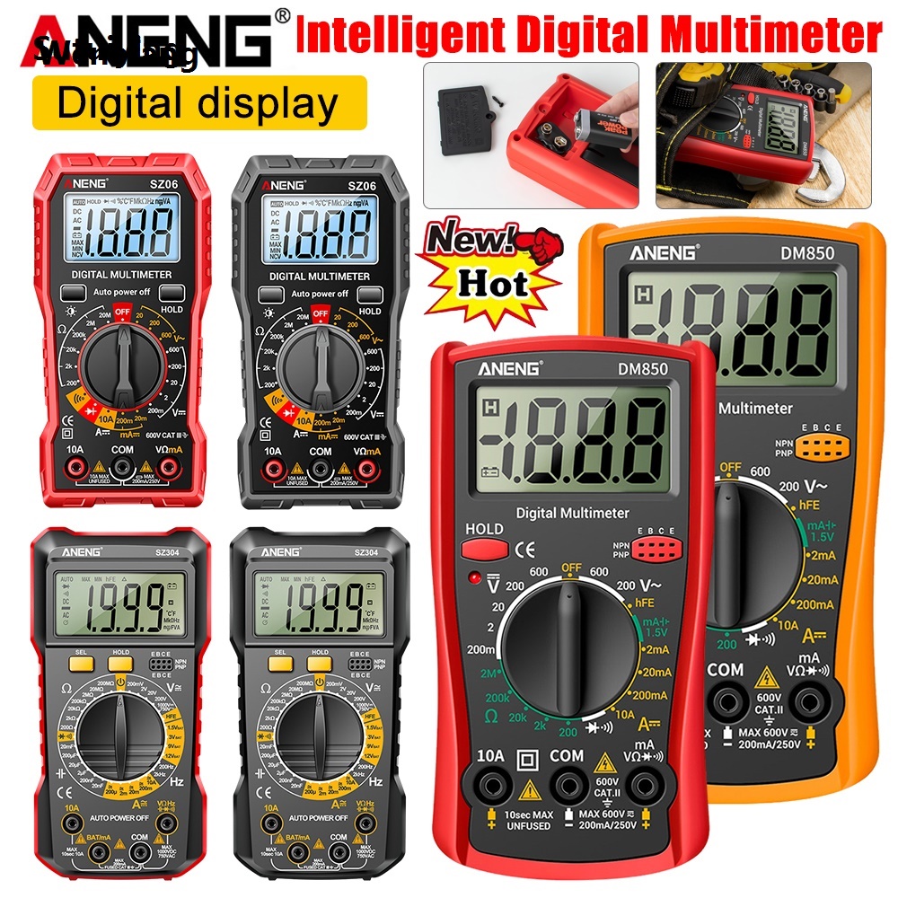 Wenefang Sutuiying Digital Multimeter Non-contact Voltage Tester 2000 Counts Voltage Profesional Original Resistance Meter LCD Backlit Automatic Shutdown Electrician