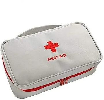 Reju's First Aid Medical Empty Bag, Portable For Travel, Home, School & Trek (1 Pcs Grey Color )