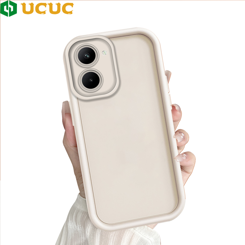 UCUC for Realme C33 Back Cover Solid Color Ladder Camera Soft Rubber Protection Phone Case