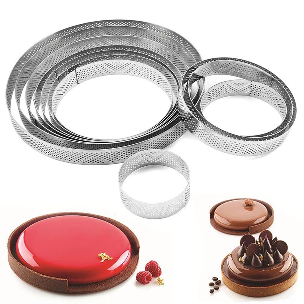 DIY French Dessert Mousse Stainless Steel Tartlet Molds Cake Mold Tart Ring Circle Mould