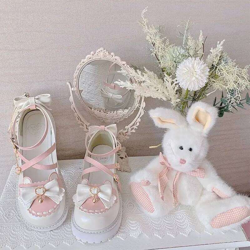 2025 New Autumn Lolita Bow Cute Soft Girl Wild College Style JK Uniform Round Head Small Leather Kawaii Shoes