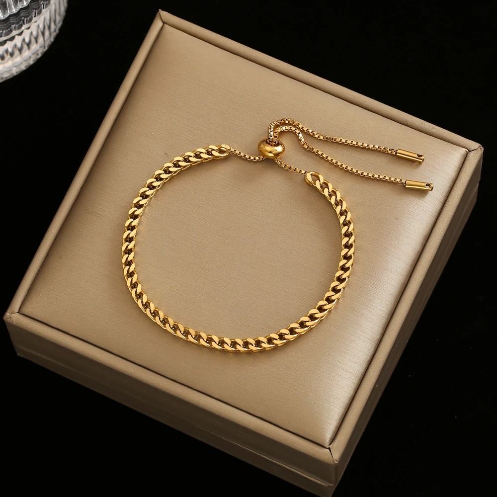 High Quality 26cm Stainless Steel Bracelet Adjustable Fashion Link Chain Bracelets New Design Waterproof Hiphop/Rock Bracelet