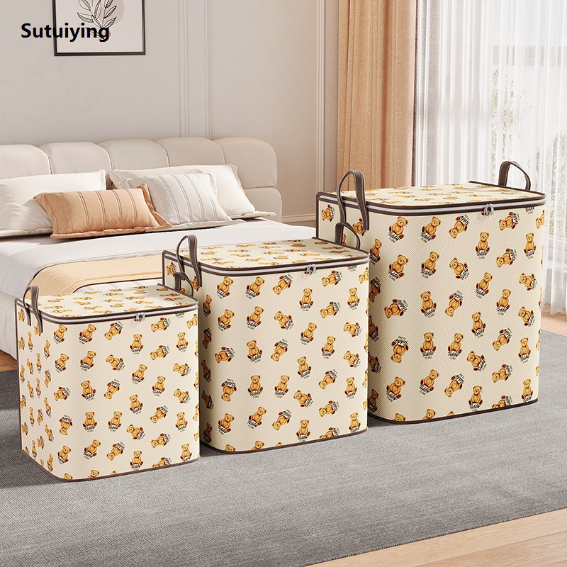 Sutuiying New Large Capacity Clothes Storage Bags Closet Organizers Storage Bins Foldable Storage Toy Containers Box Dust-Proof Moving Bag LUKE