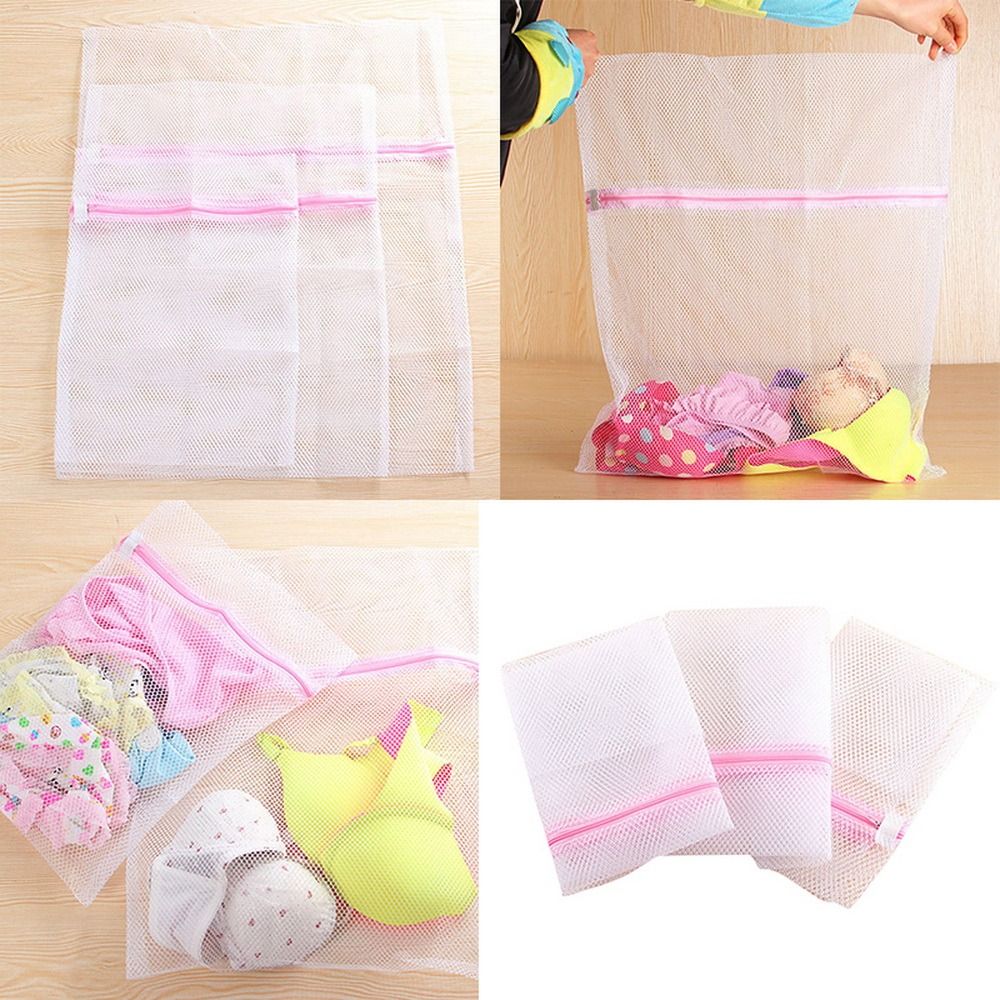 Convenient 3 Sizes Zippered Laundry Zipper Fine and Coarse Net Wash Net Bag Foldable Bra Underwear Socks