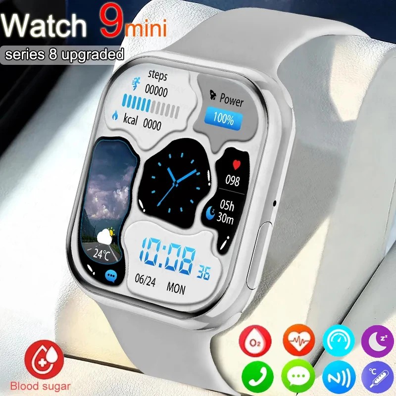 Linman Smart Watch 9 Mini Women Ultra Series NFC Smartwatch Men BT CalOriginall Health Monitor Waterproof Tracker Sports Watch For Android IOS