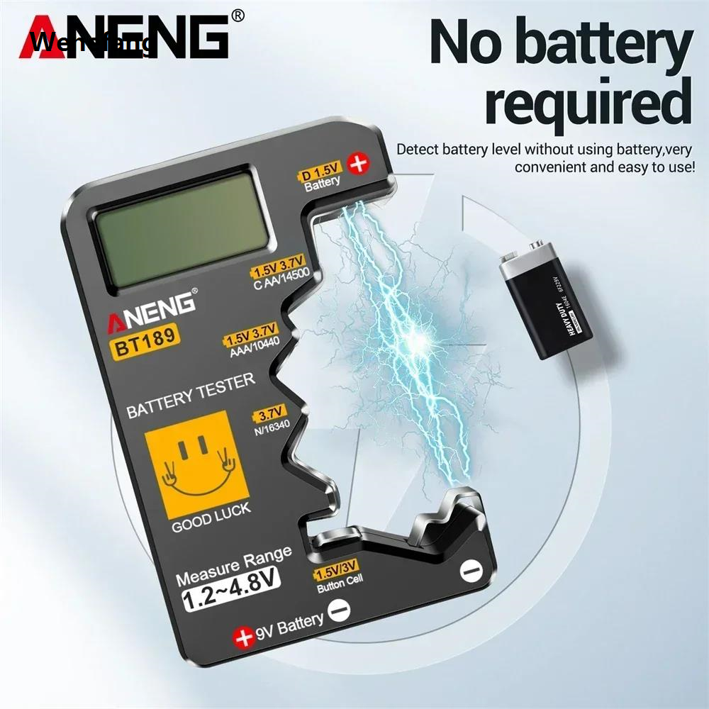 Wenefang ANENG BT189 Digital Battery Tester Volt Checker for 9V AA AAA C 2025 New D Button Cell Multiple Size Battery Tester Voltage Meter Tool