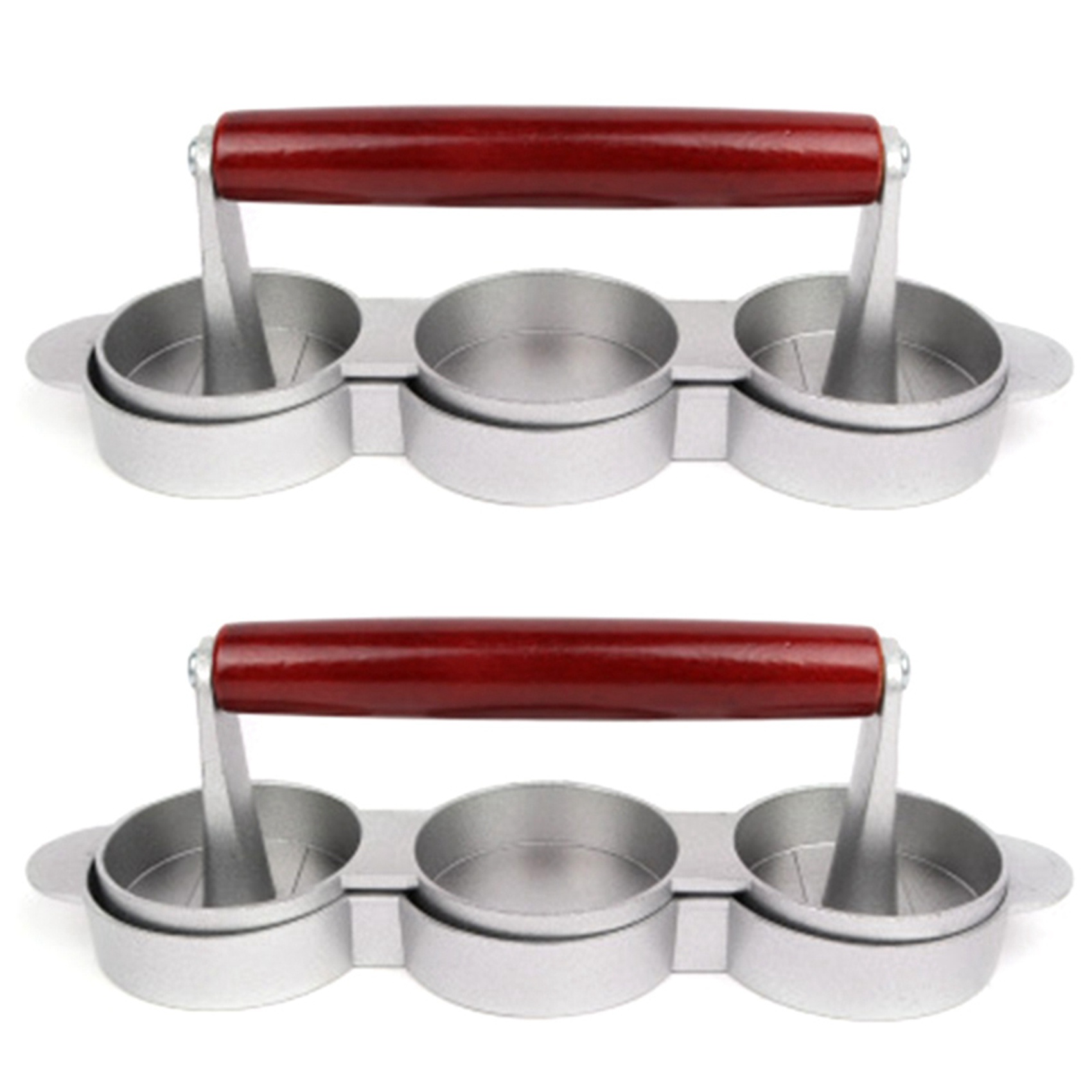 fasdaga 2X Mini Hamburger Presses Nonstick 3 Slot Small Burger Patties Press Triple Beef Burger Maker Mold Machine Meat Kitchen