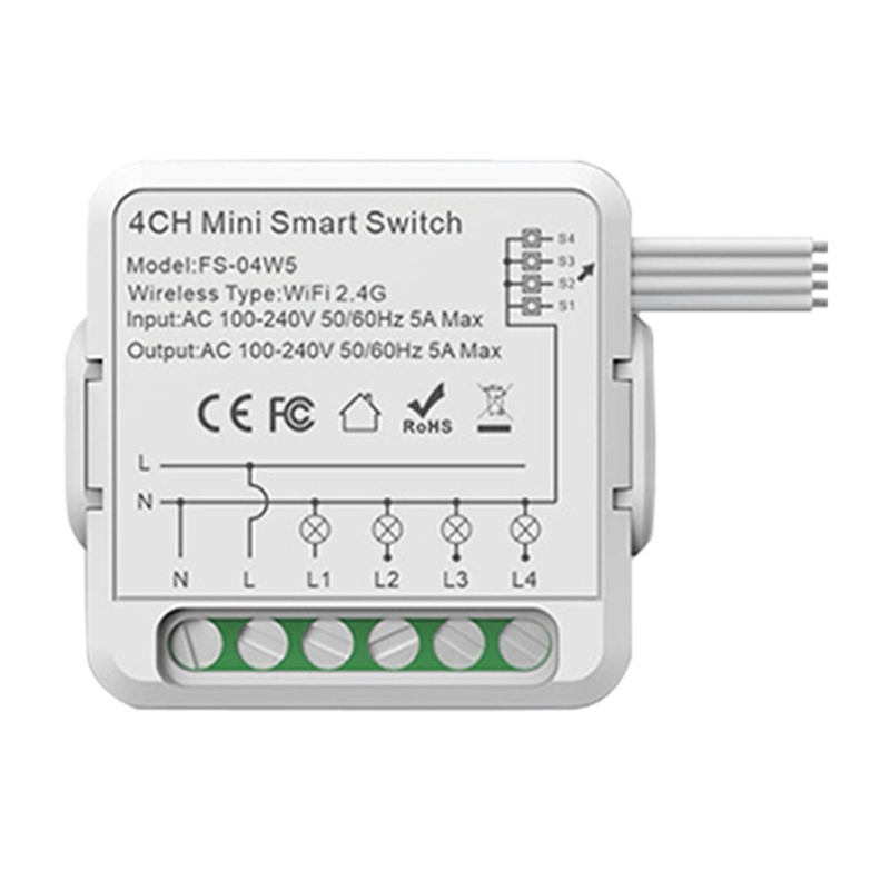 WiFi Relay Switch Module 3 / 4 Channel AC100-240V Work with Home Mini Smart Switch Module A