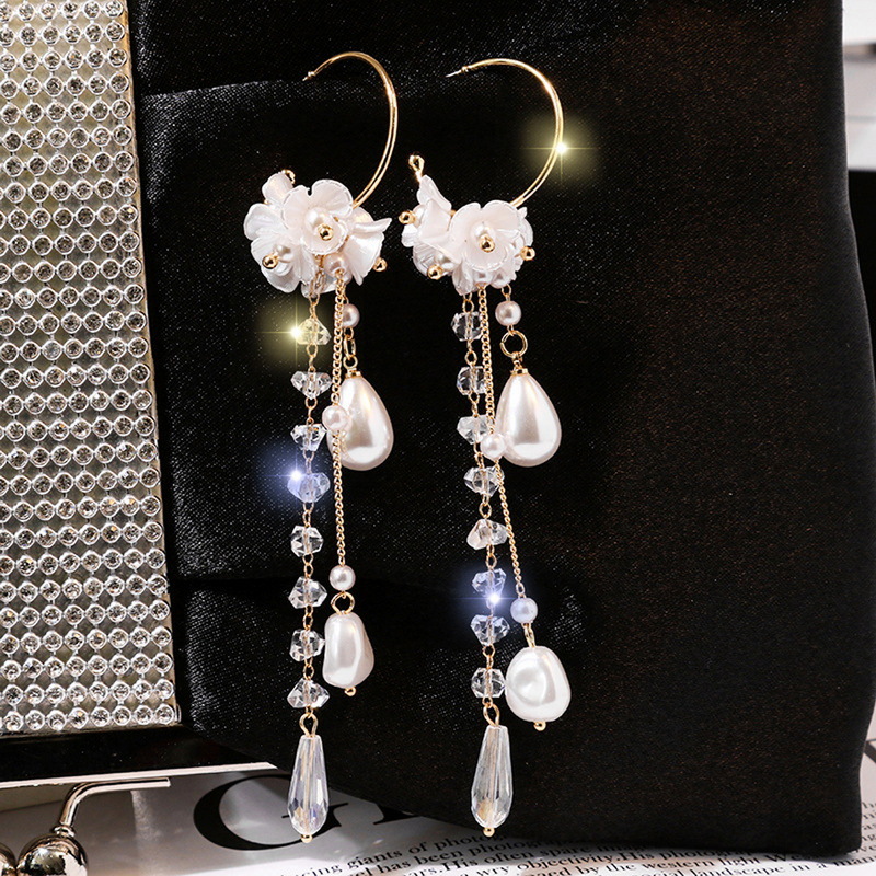 S925 Silver Needle Tassel Ear Studs Fashion Elegant All-match Earrings Women's New Sweet Niche Design High-end Ear Studs