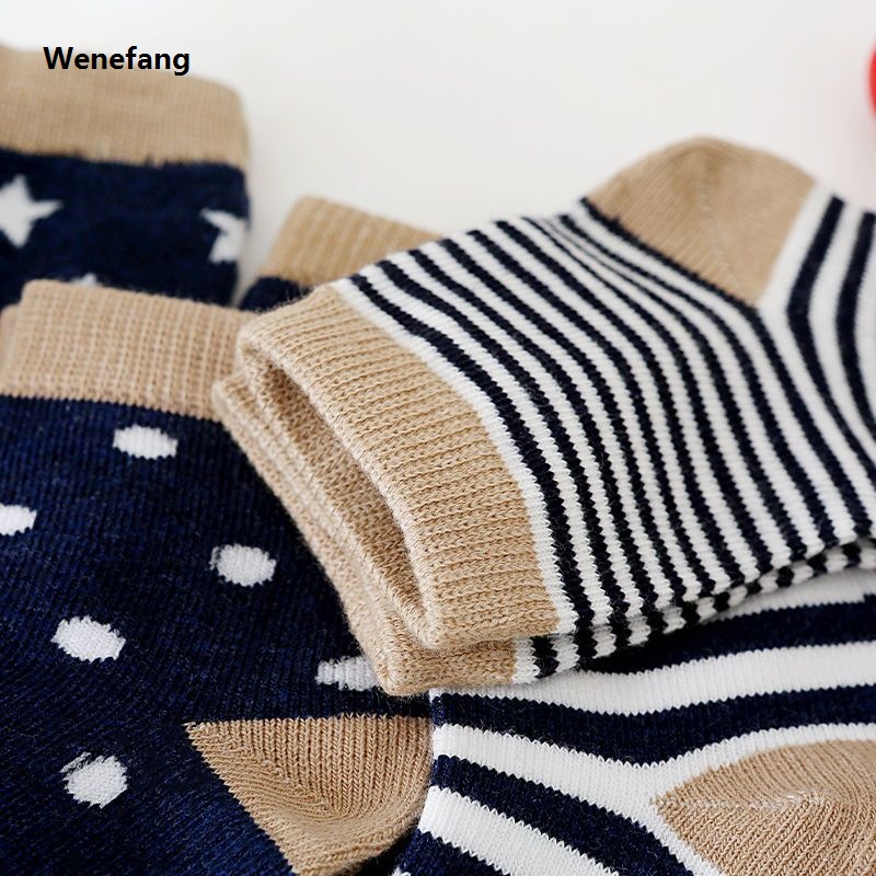 Wenefang 5Pairs Baby Socks Cotton Spring Autumn Cartoon Animal Children's New Sock Girls Cute Newborn Boy Toddler Kids Socks 0-6 Years