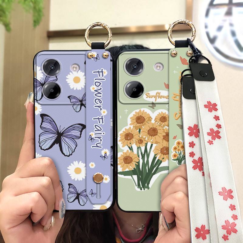 Waterproof Dirt-resistant Phone Case For VIVO Y39 5G Shockproof Cartoon Anti-knock Durable Anti-dust Lanyard Silicone