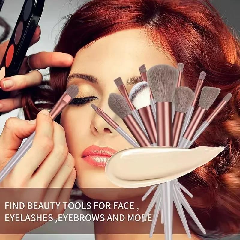 Yuanyan 13 Pcs Mini Makeup Brushes Set Eye Shadow Foundation Powder Blush Concealer Make Up Eyeshadow Beauty Tool for Beginner Cosmetic