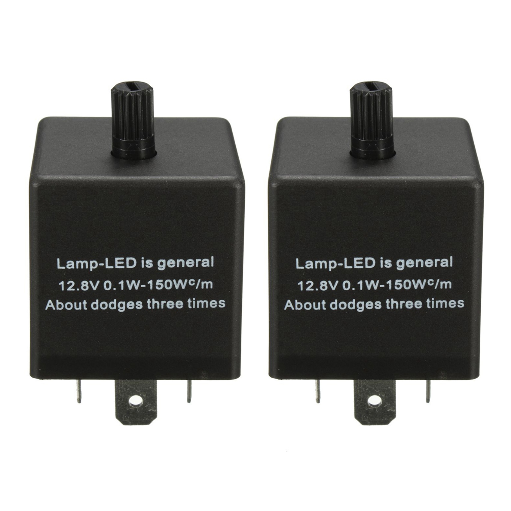 ARELENE 2X 12V 3 Pin LED Adjustable Car Flasher Flash Relay for Turn Signal Light Indicator
