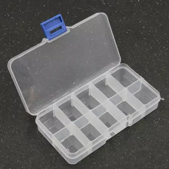 10 Compartment Jewelry Organizer Box Transparent Storage Box For Beads Rings Screws And Small Accessories