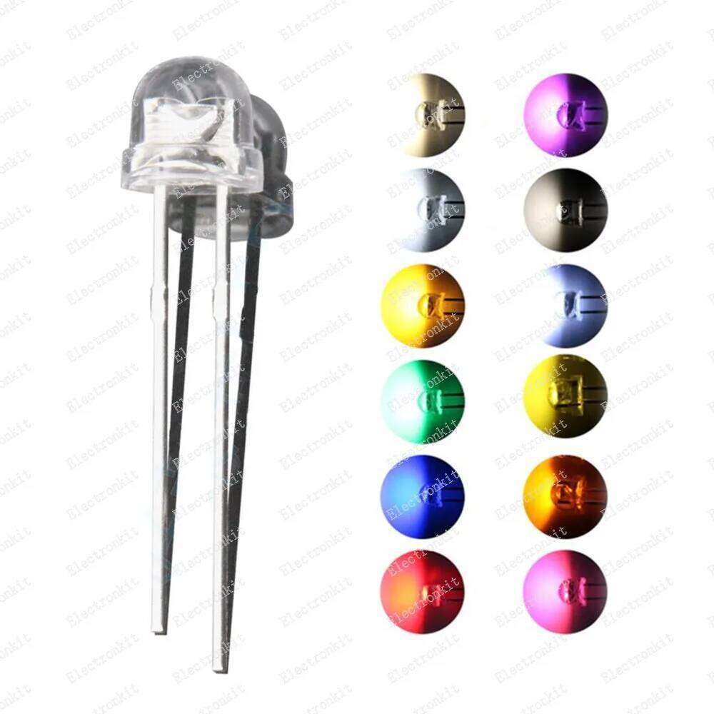 5mm Straw Hat LED Light Emitting Diode Super Bright Warm White Red Green Blue Yellow Orange UV Pink RGB Flashing DIYBulb