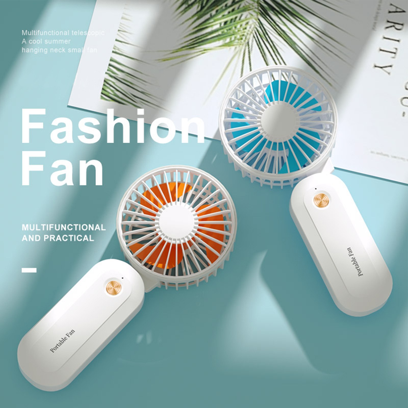 Neck Hanging Fan Portable Handheld Fan Multi-functional Electric Fan with 3 Adjustable Wind Speeds Rechargeable