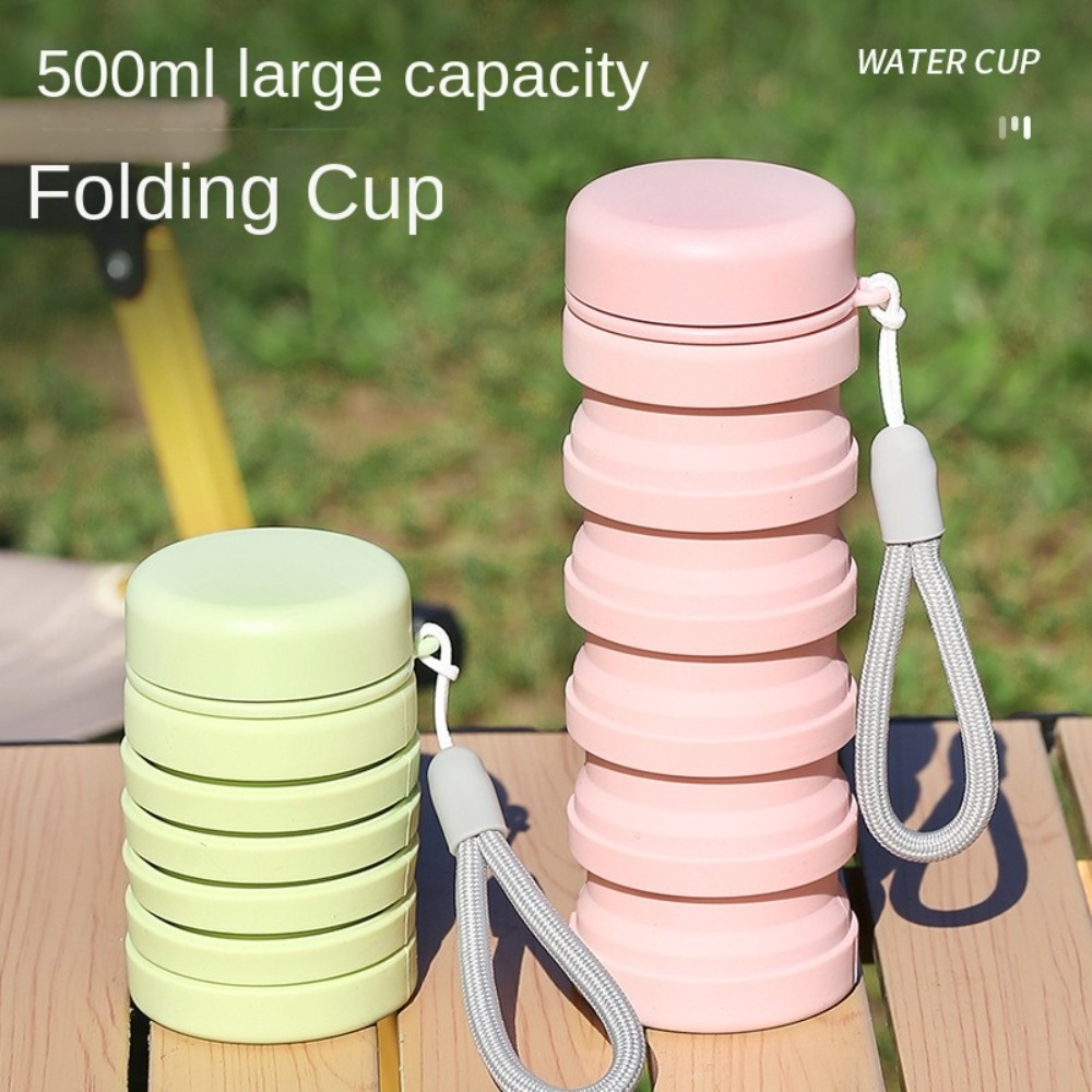 Outdoor Large-capacity Collapsible Sport Bottle Retractable Portable Sports Water Bottle Leak Proof Reuseable Foldable Drinking Cup Gym