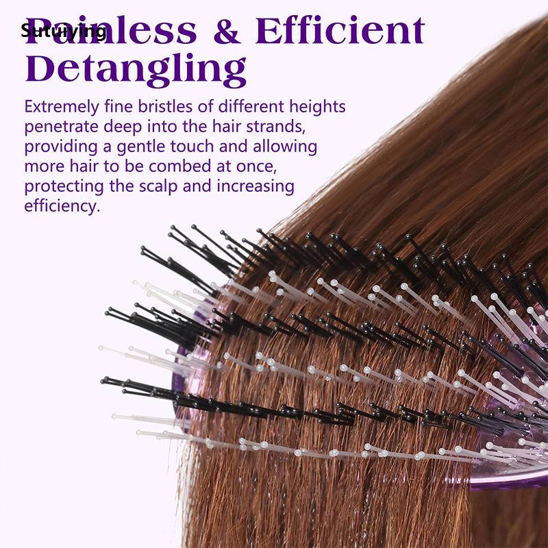 Sutuiying Salon Scalp Massage Comb Crystal Style Hairdressing Brushes Fine Tooth Detangling Comb For Dry And Wet Barber Home Styling Tools