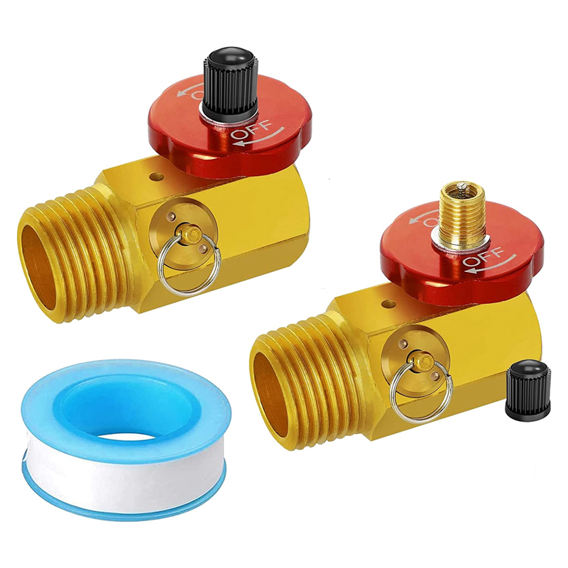 NAMUNY 2 Pack Air Tank Manifold with Fill Port, Safety Valve and 1/2 Inch NPT Tank x 1/4 Inch NPT Hose x 1/8 Inch NPT Gauge