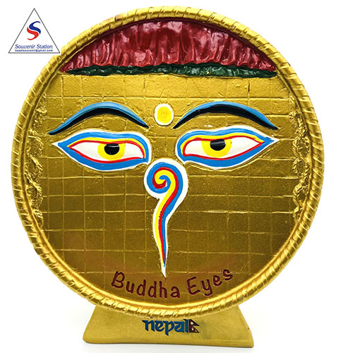 Buddha Eyes 3D Ceramic Decorative Plate With Stand, Floral Plates For Living Room Ceramic Decorative Platter