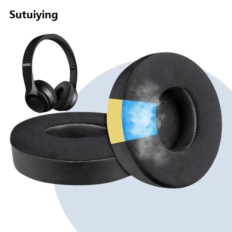Sutuiying 1 Pair Cooling Gel Replacement Ear Pads Cushions for Beats 【2025 Version】 Solo 2 Solo 3 Wireless Headphones Solo2 Solo3 Earpads