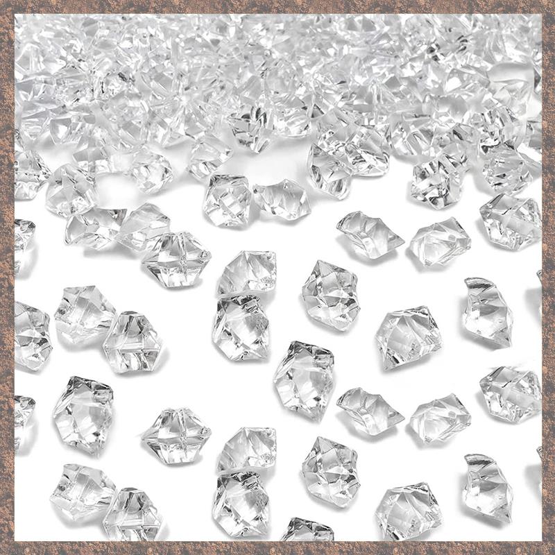 Vase Fillers Transparent Acrylic Artificial Ice-Cubes 11x14mm for Centerpieces, Crushed Ice Crystals Clear Rocks Diamonds