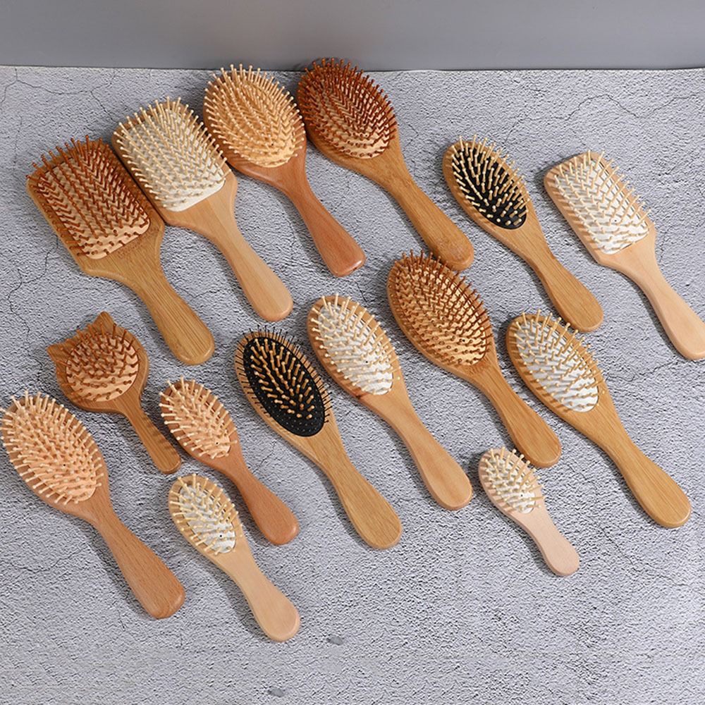 1Pc Healthy Hair Care Wood Comb Paddle Cushion Hair Loss Massage Brush Hairbrush Bamboo Comb Hair Scalp