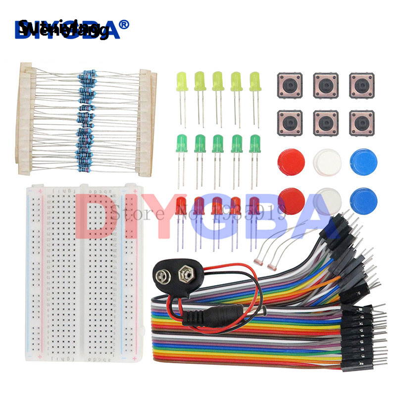 Wenefang Sutuiying Starter kit 13 in 1 kit new Starter Kit mini Breadboard Portable LED jumper wire button for arduino Compatile with For UNO R3