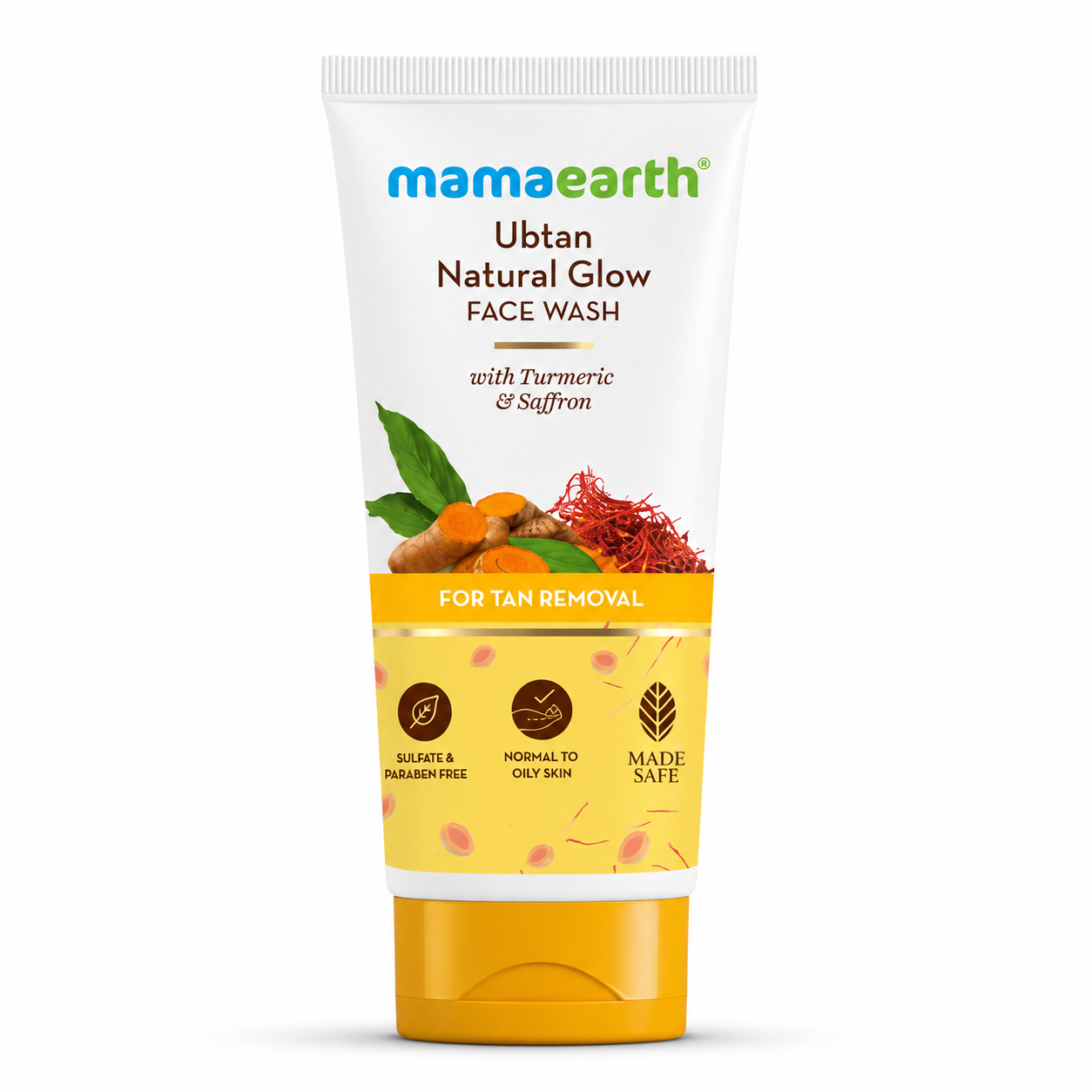 Mamaaearth Ubtan Natural Glow Face Wash with Turmeric & Saffron | Sulfate & Paraben Free | 80g