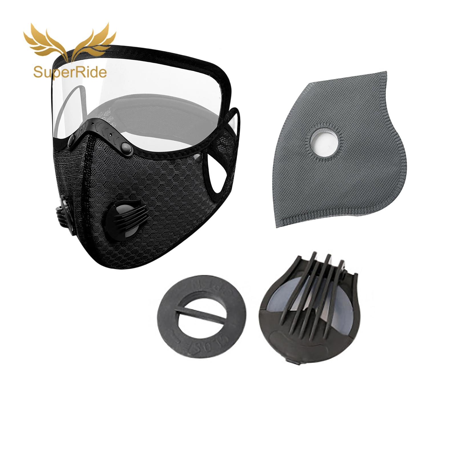 SuperRide Reusable Face Mask Cycling Face Mask with Eye Shield Breathing Valve - Lightweight Windproof Dustproof for Outdoor for Asia