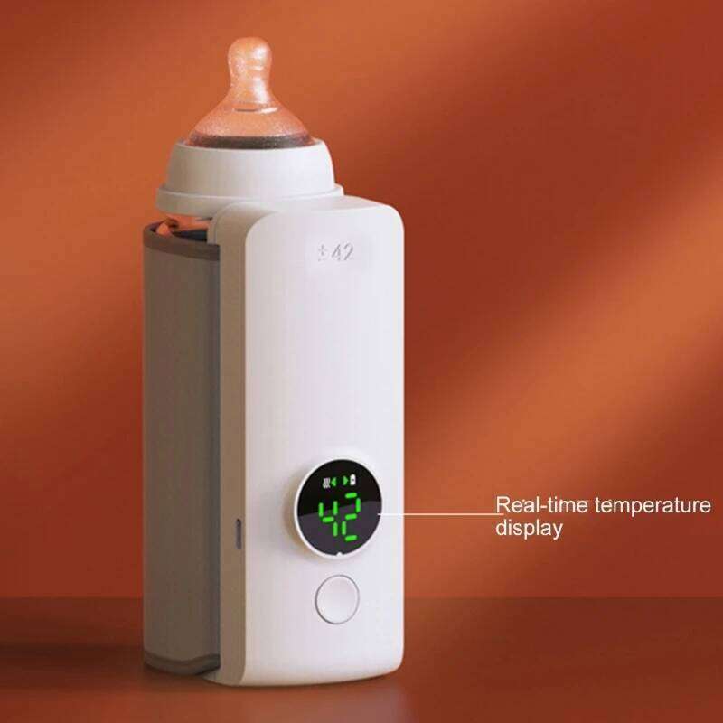 Baby Bottle Warmer with LCD Display, Portable Rechargeable Wireless Water Bottle Warmer for Formula Milk, Bottle Warmer On The Go, Fast and Accurate Heating of Baby Bottle Warmer for Car and Travel