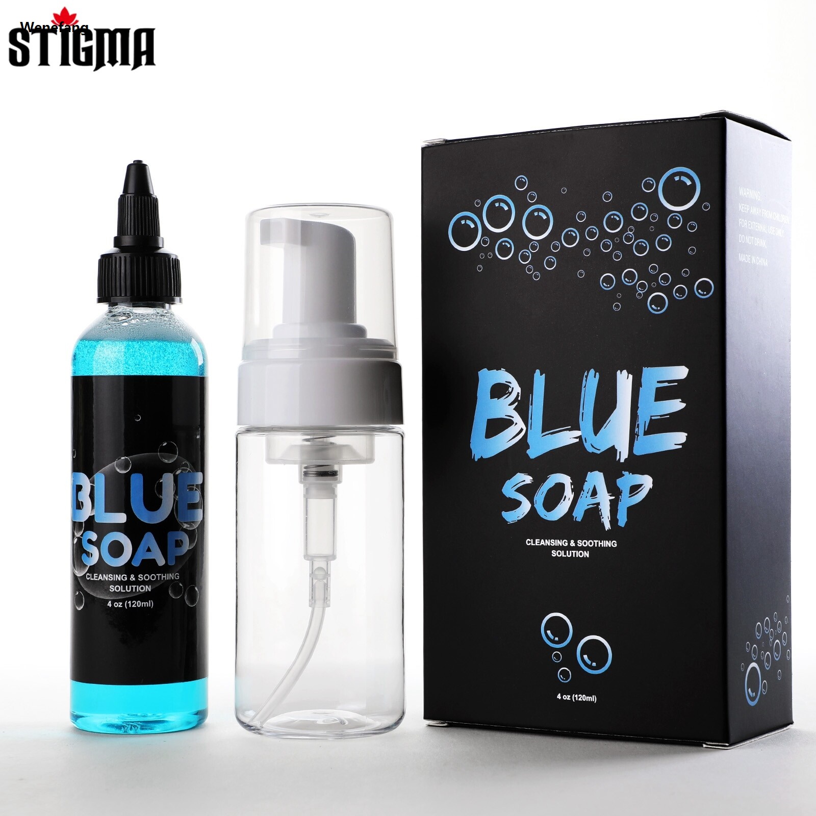 Wenefang STIGMA 30ML/120ML/360ML Tattoo Blue Soap Cleaning Soothing Solution Hot Selling Full Set Tattoo Studio Eyeliner Lip Eyebrow Supply Accessories