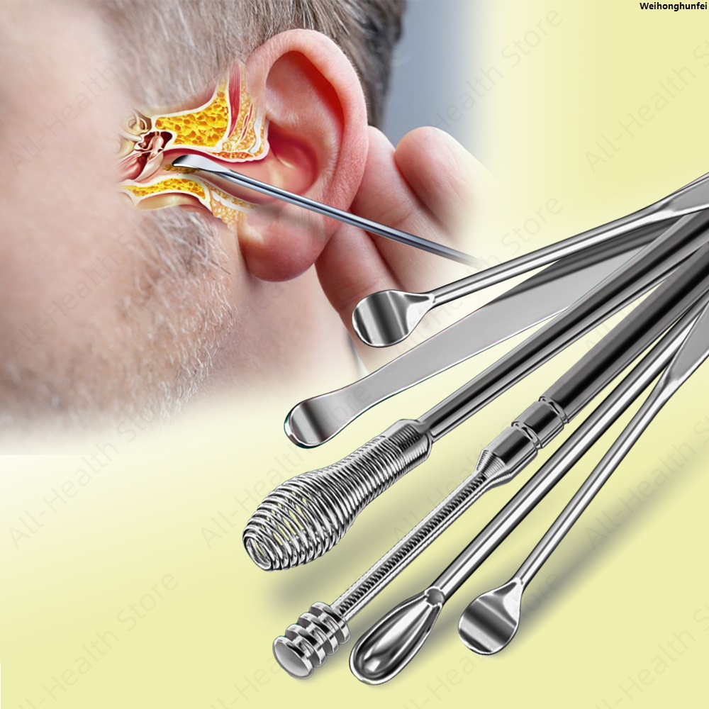 WeihonghunfeiSales promotion 【Hot New Release】6Pcs Ear Pick Cleaner Wax Earpick Earwax Remover Clean Your Ears Cleaning Kit Removal Tool the For Personal Health Care Beauty