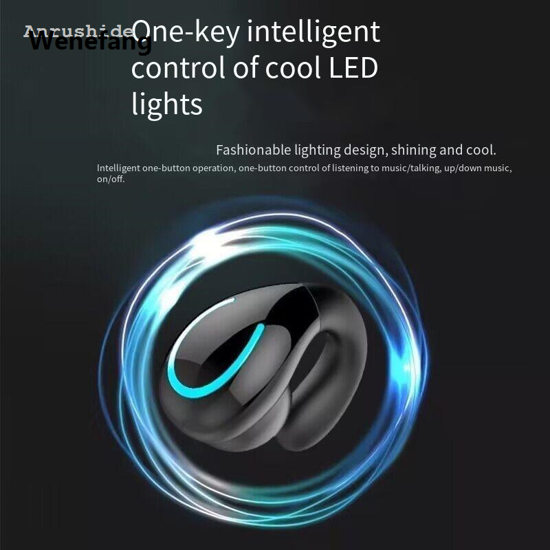 Wenefang Anrushide Clip on Bluetooth Earbuds New Wireless Ear Clip on Luxury Sports Ear Hanging Non in Ear Male and Female