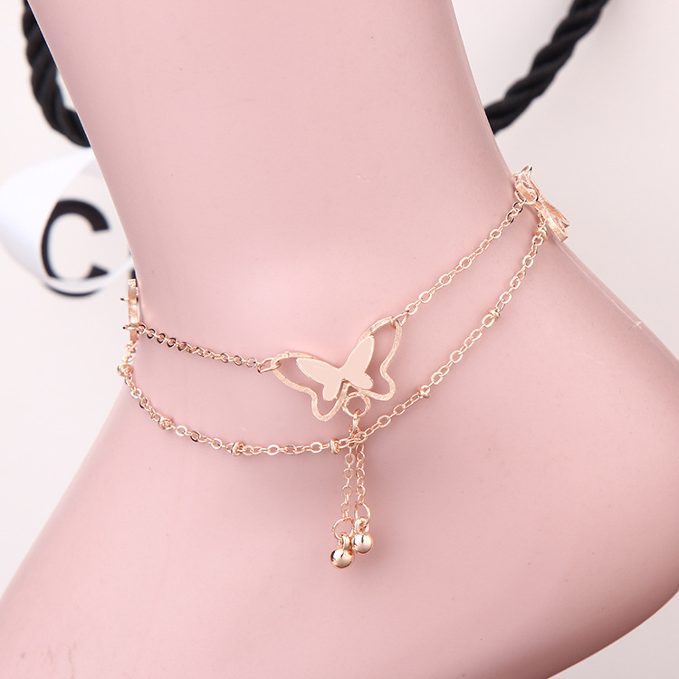 【Special offer】Visit Xuan jewelry best selling butterfly bell simple elegant temperament girl anklet Yiwu manufacturers wholesale