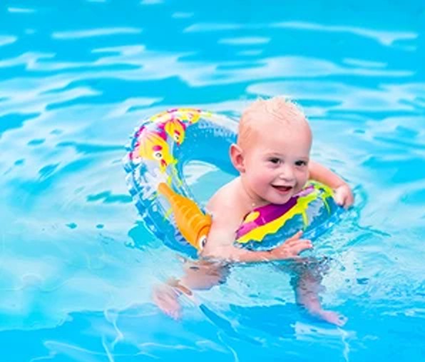 Inflatable Swimming Ring - Thick PVC Swim Tube For Kids & Adults | Beach & Pool Safety Float Toy | Color Print May Vary