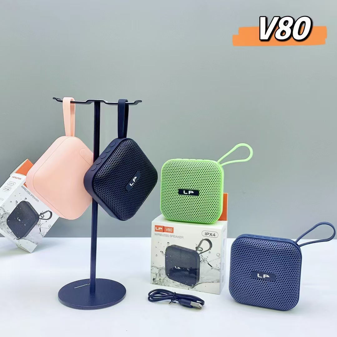 LP-V80 Waterproof IPX5 Mini Wireless Portable BT Speaker FM Radio/TF/USB Professional Bass Stereo Woofer TWS Speaker