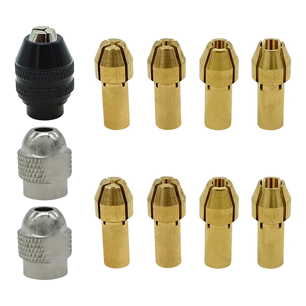Drill Chuck Collet Set for , 11 Pcs Replacement 4485 Brass Quick Change Drill (1/32Inch to 1/8Inch)