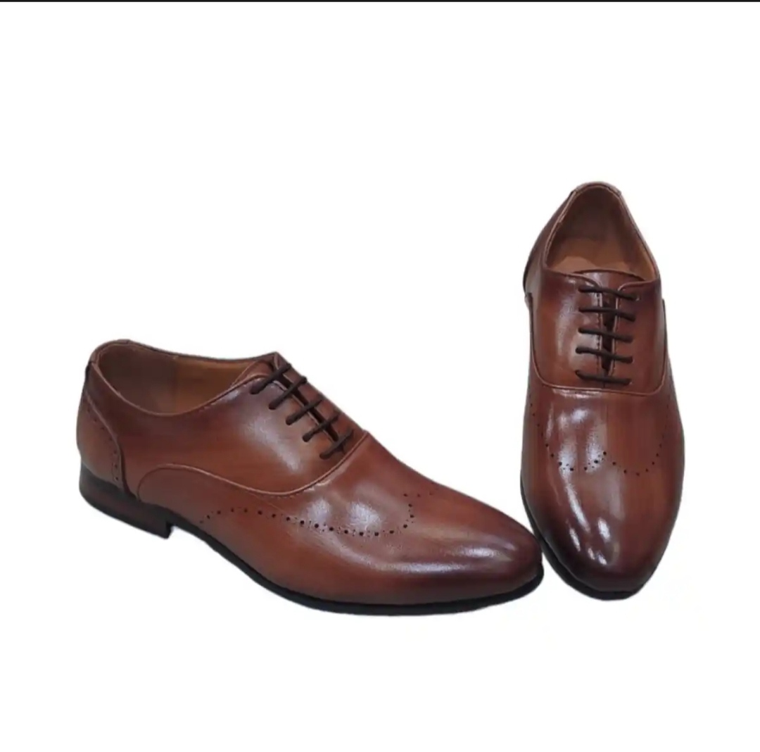 New Trendy Brown Leather Lace Up Casual Formal Shoe For Men (X1-76)