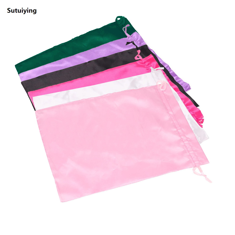 Sutuiying 3Pcs/Lot Hair Bags For Bundles Packaging Satin Wig Bags 25*35Cm Bargain price Big Size Satin Silk Hair Packaging Bag With Drawstring