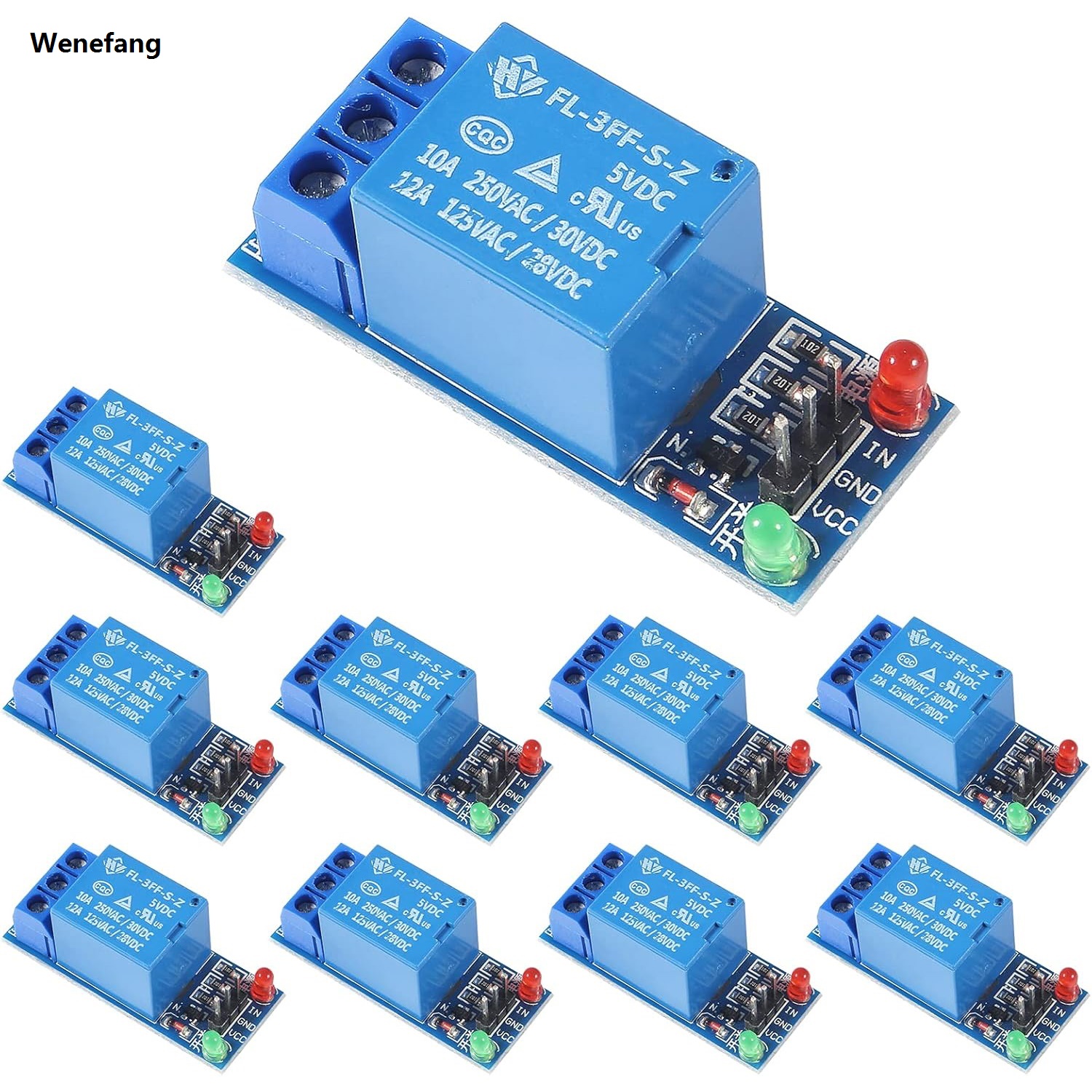 Wenefang 10PCS 5V One Channel Relay Module Relay Switch with OPTO Isolation Luxury High Low Level Trigger for Arduino Raspberry pi ARM AVR