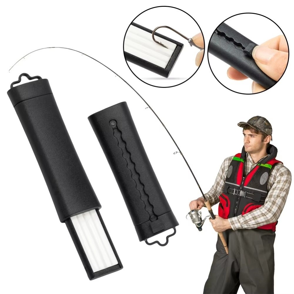 Fishing Equipment Portable Design Fishing Hook Sharpener Telescopic Function Sharpening Tool Mini Hook Sharpener Mini Size Pocket Size Fish Hook Sharpen Tools Camping