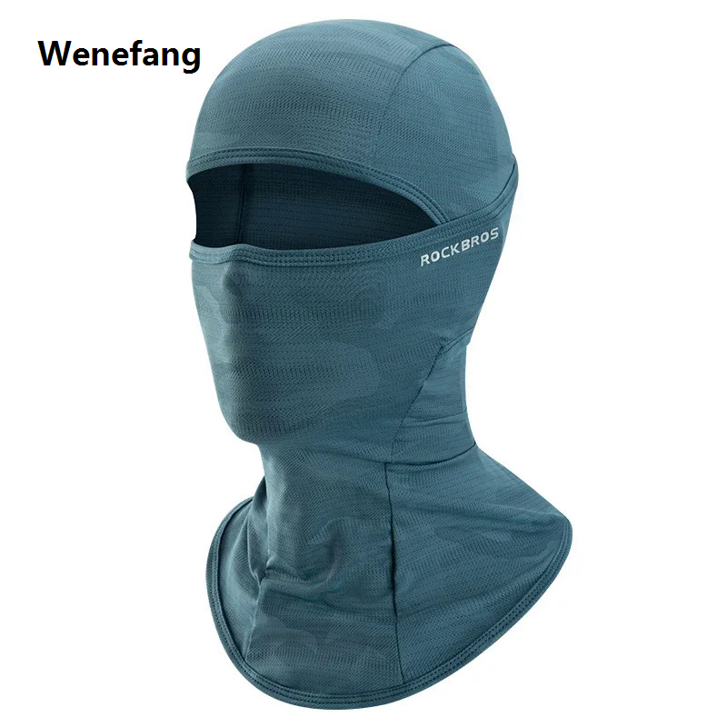 Wenefang 【AmbitionmA】ROCKBROS Women Men's Balaclava Sun Protection Electric Bicycle Motorcycle Full Face Mask Ice Silk Headgear Cycling Spring Summer