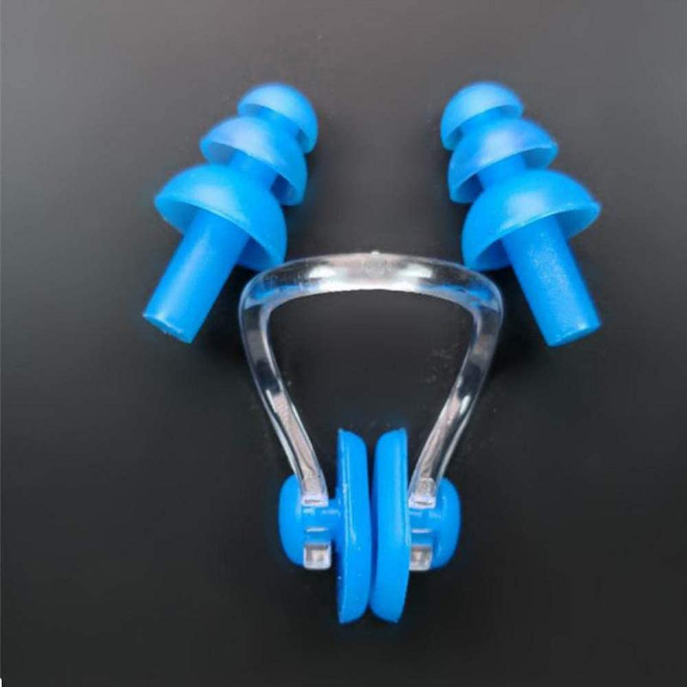 Swimming Ear Plugs and Nose Clip Sets, Block Water Soft & Comfortable for Adult children