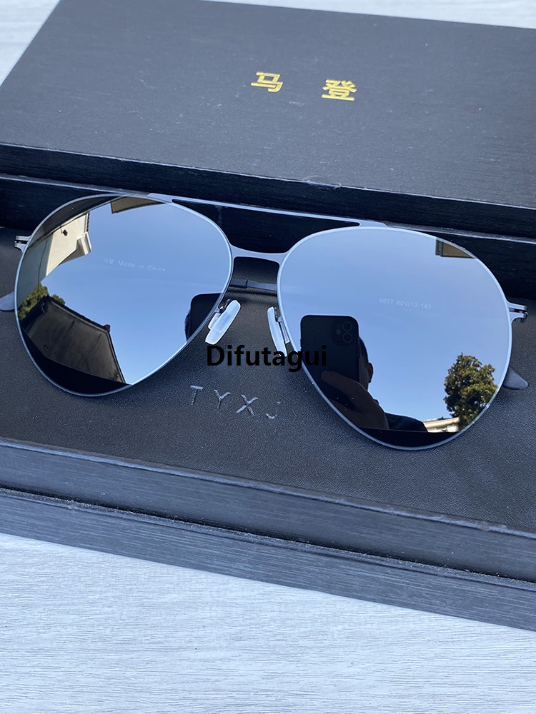 Difutagui Madden 2025 Polarized Sunglasses Men Driving Glasses No Screw Titanium Luxury Alloy Frame Ultra Light Classic Pilot Style Fashionable Sporty