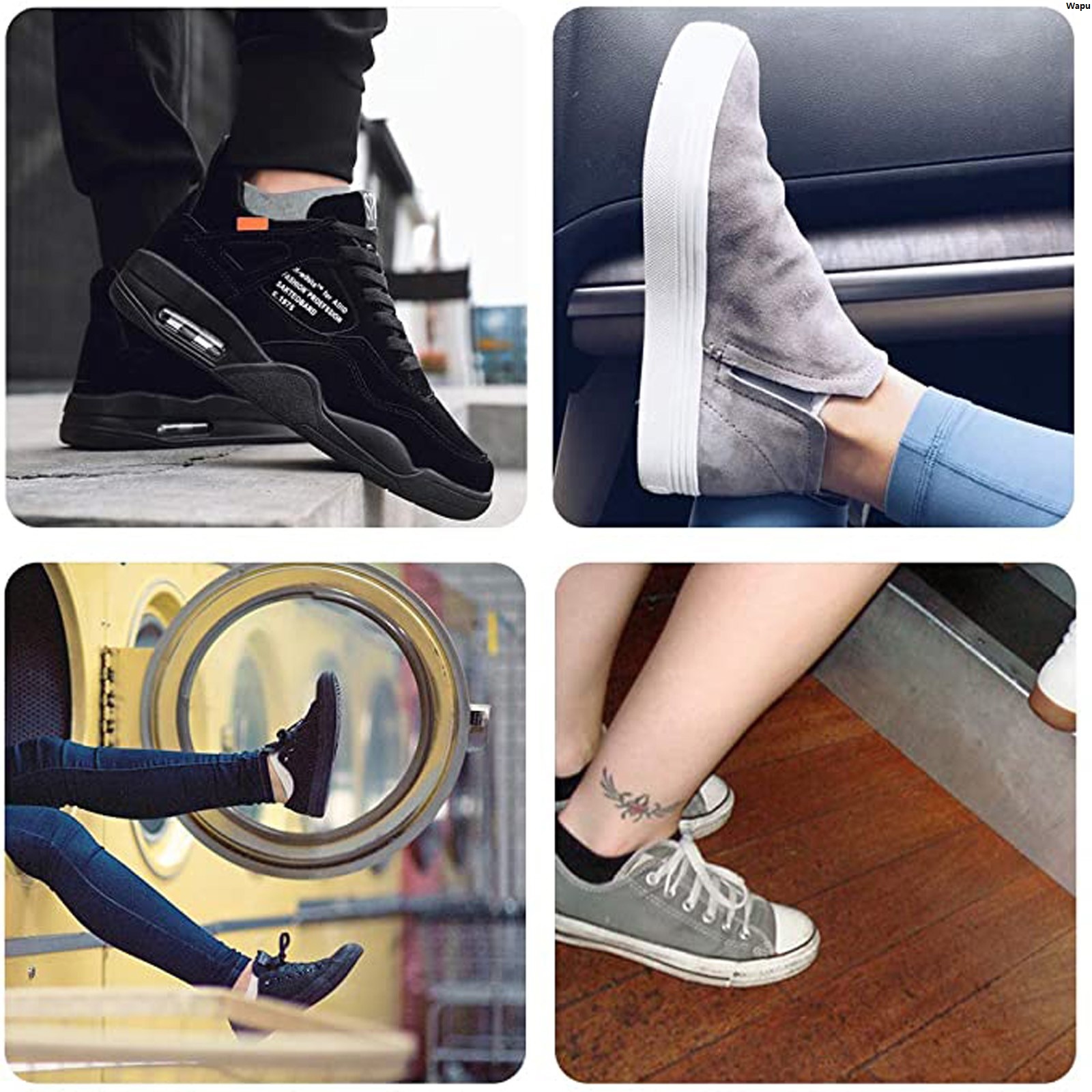 Difutagui 【2025 Version】 White, black, running, casual, breathable, short, men's and women's doubles, 5 sports socks, half socks, mesh sports, comfortable, solid color
