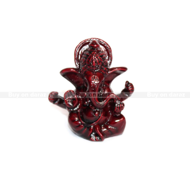 Maroon Ceramic Lord Ganesh Statue 3.5inch